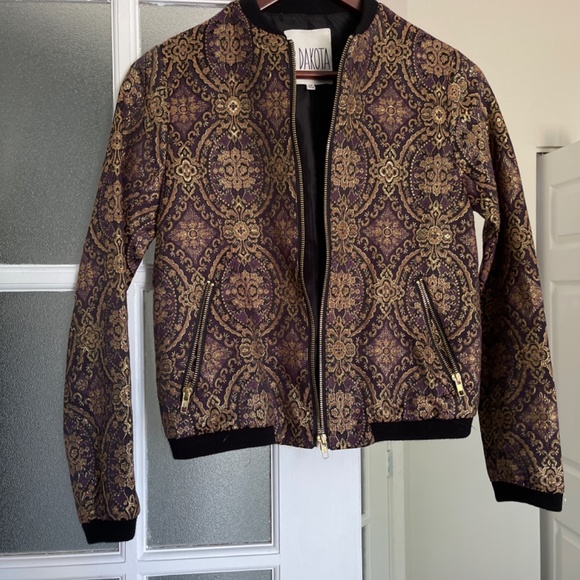 BB Dakota bomber jacket upholstery purple and gold - Picture 2 of 2